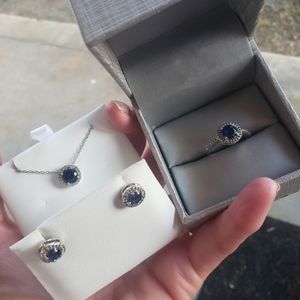 Blue and White Sapphire set from Zales